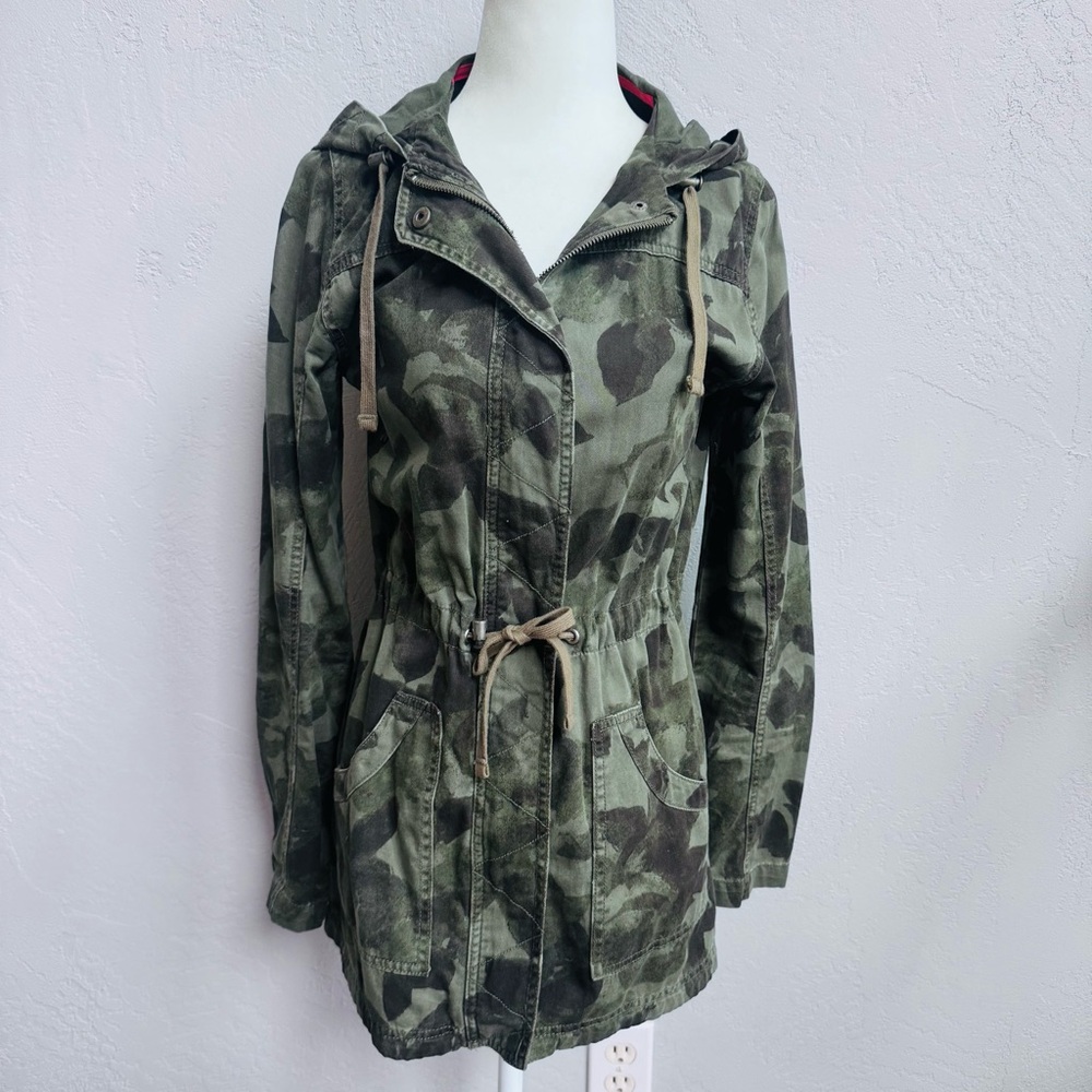 Mossimo Supply Co. Olive Camo Hooded Utility Jacket